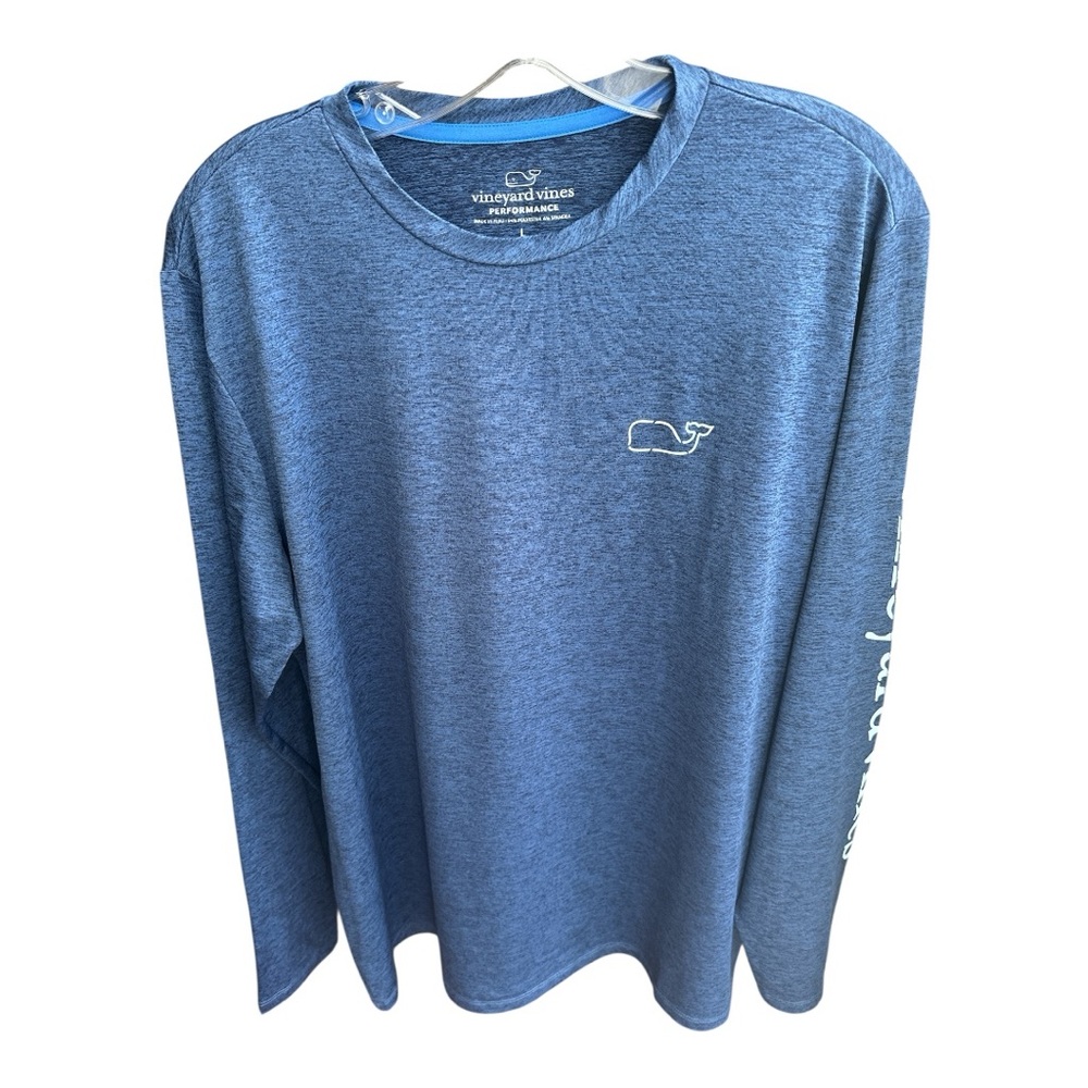 Vineyard Vines Heather Blue Performance Shirt size L